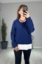 Oversized 2-Piece Sweatshirt with Undershirt Inside - 6