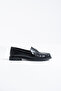 Monte Women's Black Leather Classic Loafer Shoes Flat Sole Daily Use - 2