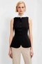 Women's Boat Neck Sleeveless Regular Fit Plain Woven Vest Lined Long Length Basic Silhouette Comfortable - 5