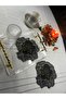 Gold Detailed Black Peony Design Laser Cut Cocktail & Presentation Napkin 6 Pieces - 5