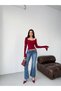 Women's Tie-Back Spanish Sleeve Burgundy Blouse