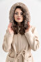 Women's Hooded Long Cashmere Coat - 2