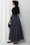 Belted Mevlana Model Plaid Skirt Green Hm2874 - 5