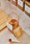 Set of 12 Square Bamboo Vacuum Lids with Labels Borosilicate Glass Spice Jar Set with Spoon and Labels - 3