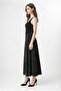 Women's Black Velvet Front Zipper Long Mevlana Skirt - 2