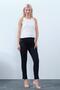 Maternity Adjustable Waist High Waist Mom Fit Fabric Pants Dark Blue - 3