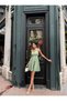 Women's Cross Strap Chest Detail Scuba Crepe Flared Mini Dress - 3