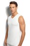 Jiber Men's Sleeveless V-Neck 3-Piece Cotton Undershirt – Sweat-Absorbing, Breathable - 3