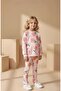 Flower Printed Girls' Double Set with Leggings