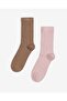 Women's Stitch-Free 2-Pack Bamboo Socks Pink Brown
