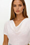 White Degaje Collar Padded Gofre Fabric Blouse Alc-X13883 - 3
