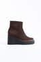 Rowena Genuine Leather Zippered Wedge Heel Women's Boots - 7