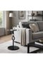 Black Service Table with Glass Top and Marble Base - 2