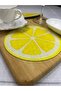 Summer Breeze Lemon Design Digital Printing Stain-Resistant Fabric Cocktail & Presentation Napkin 6 Pieces - 3
