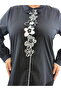 Plus Size Women's Cotton Shirt with Floral Accessories - 2