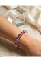 Super Seven Natural Stone Bracelet – Multi-Mineral Crystal Unisex Purple-Lilac 8mm - 4