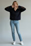 Navy Blue Embroidered Buttoned Jacket Cardigan - 2