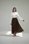 Women's Chiffon Printed Lined Belted Skirt