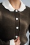 Women's Knitted Peter Pan collar Sleeve Detailed Knitwear Cardigan - 2