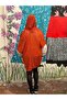 Orange Color Hooded Mercerized Cardigan - 3