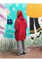 Red Color Hooded Mercerized Cardigan - 5