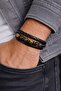 Special Tiger's Eye Leather Men's Bracelet with Natural Stones for Lovers - 3