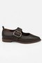 Genuine Leather Brown Print Women's Shoes Suitable for Thin Feet 9001