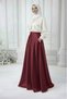 Women's Burgundy Pocketed Padded Hijab Skirt