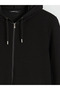 Lcwaikiki classic black Hooded men's zippered sweatshirt - 3