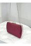 Burgundy Luxury Suede Crystal Stone Metal Handle Chain Women's Evening Dress Bag - 6