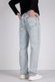 Men's Baggy Denim Pants High Waist Loose Fit Casual Comfortable Jean Ice Blue Snow Wash - 5