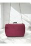 Burgundy Luxury Suede Crystal Stone Metal Handle Chain Women's Evening Dress Bag - 5