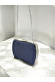 Navy Blue Luxury Suede Crystal Stone Metal Handle Chain Women's Evening Dress Bag - 6
