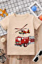 Fire Truck Printed Unisex Children's T-Shirt