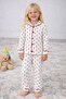 Girl's Heart Patterned Top and Bottom Shirt Set Cotton Pajama Set - 3