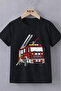 Fire Truck Printed Unisex Children's T-Shirt