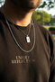 Stainless Steel Double Playing Card and Fine Barley Necklace Set - Imported Non-Tarnish Chain Necklace