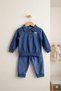 Boy's Collared Buttoned Denim Suit Top and Bottom Casual Stylish Combination - 3