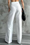 Pleated High Waist Stretch Fabric Woven Palazzo Pants 4074 - 5