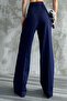 Pleated High Waist Stretch Fabric Woven Palazzo Pants 4074 - 6