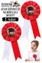 We Are in the Footsteps of Ataturk Atatürk Ribbon Badge 2 Pieces Red and White Lapel Badge Children's Day Event 15 cm
