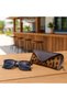 Brown Leopard Pattern Sunglasses Case & Gold Keychain - 2