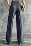 Pleated High Waist Stretch Fabric Woven Palazzo Pants 4074 - 4