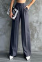 Pleated High Waist Stretch Fabric Woven Palazzo Pants 4074 - 5