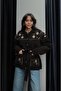 Bitter Brown Embroidered Floral Belted Cardigan - 3