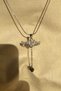 Moving Wing Heart Necklace with Zircon Stone, Guaranteed Not to Tarnish, 45 cm