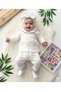 Ruffled Colorful Heart Baby Girl Pajama Set with Bandana, 3-Piece, 100% Cotton