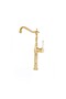Valent Altın Gold Bowl Sink Faucet – Classic Ceramic Handle, High Model - 2