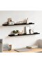 Picture Frame Ledge Shelves 2 pcs Black 80x9x3 cm MDF