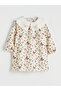 M&B Collection Ecru Peter Pan collar Printed Girl's Dress